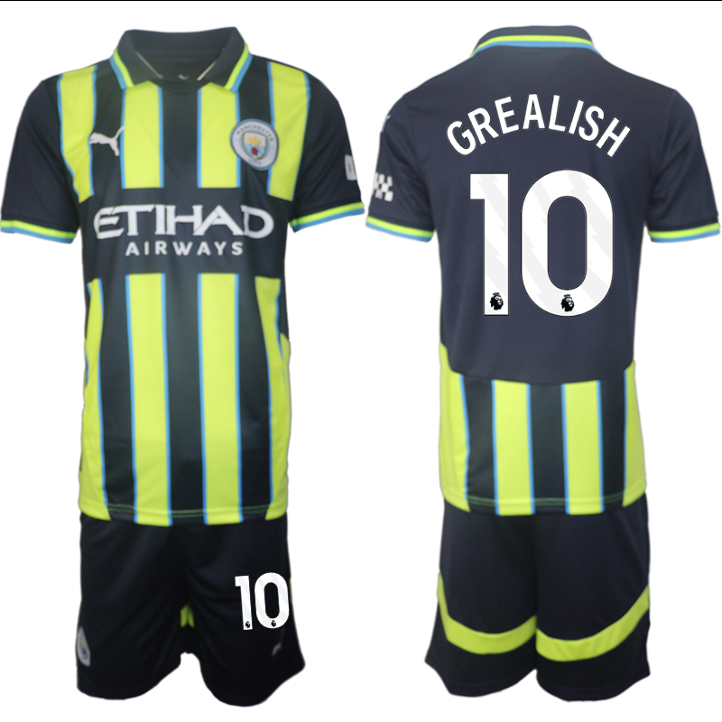 Men 2024-2025 Club Manchester City away black green 10 Soccer Jersey